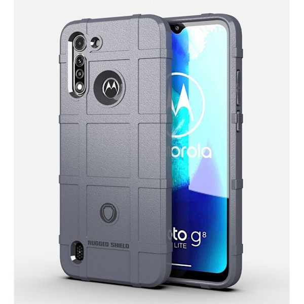 Rugged Shield kuoret - Motorola Moto G8 Power Lite - Harmaa Silver grey