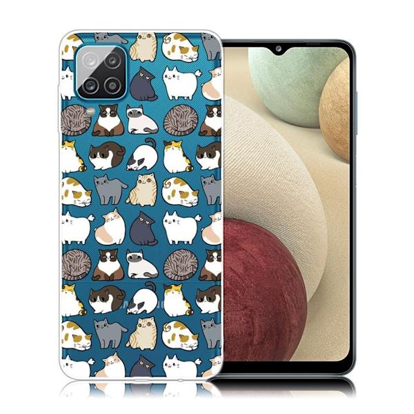 Deco Samsung Galaxy A12 5G etui - søde katte Multicolor