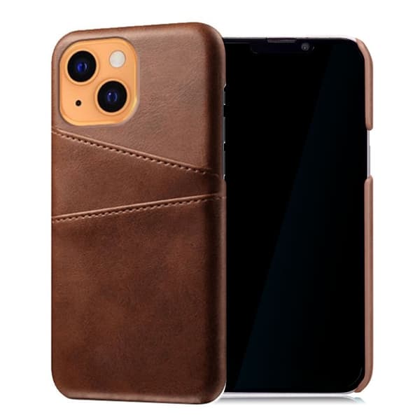 Dual Card iPhone 13 cover - Brun Brown