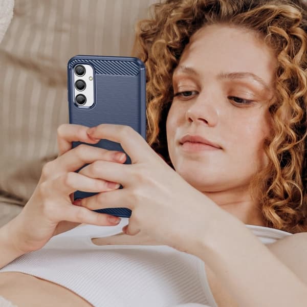 Carbon Flex Suojakotelo Samsung Galaxy A24 4G - Sininen Blue