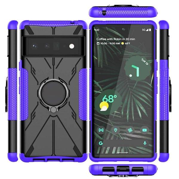 Kickstand-skydd med magnetisk platta för Google Pixel 6 Pro - Lila Lila