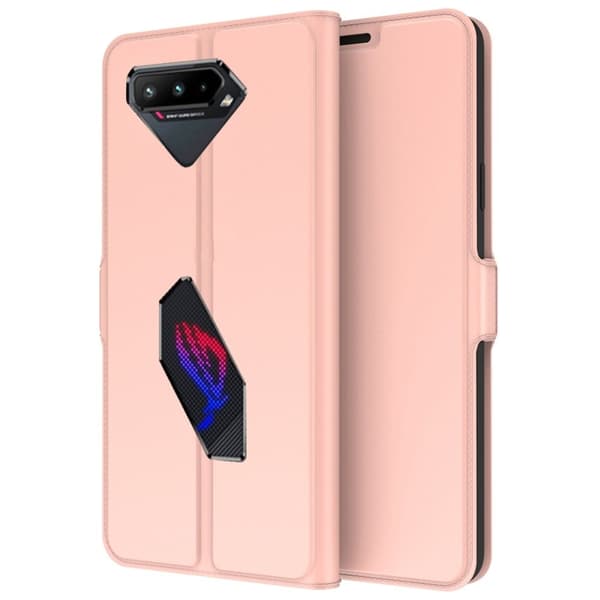 Glatt og tynt premium PU-skinnetui for Asus ROG Phone 5 - Rose Gull Pink