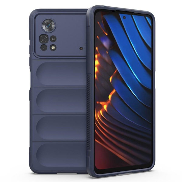 Blødt grebsformet cover til Xiaomi Poco X4 Pro 5G - Blå Blue