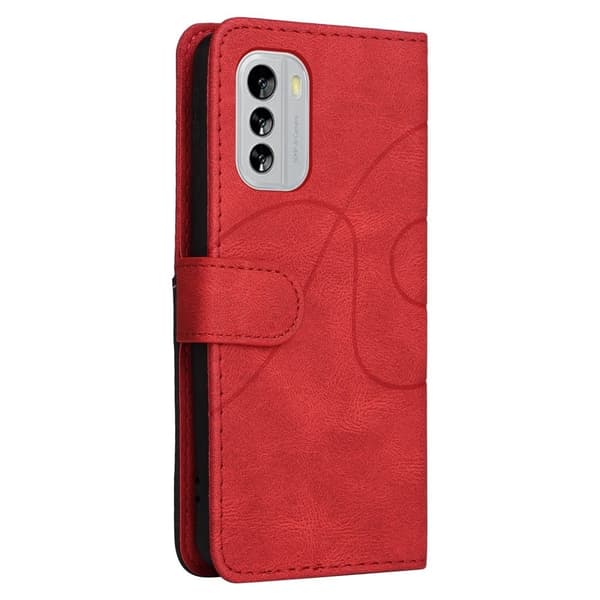 Tofarget lærdeksel for Nokia G60 - Rød Red