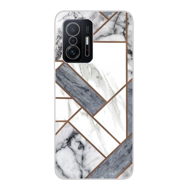 Marble Xiaomi 11T / 11T Pro Etui - Grå / Hvit Klinkekule Tile Silver grey