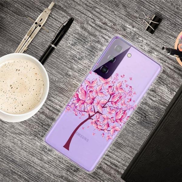 Deco Samsung Galaxy S21 FE skal - Blommigt Träd Rosa
