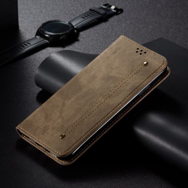 Jeans Samsung Galaxy A12 5G flip case - Khaki Beige