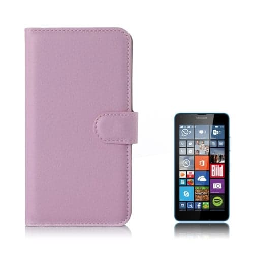 Moen Microsoft Lumia 640 Lær Case med Kortholder - Rosa Pink