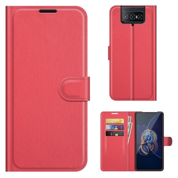 Klassisk Asus Zenfone 8 Flip flip etui - Rød Red