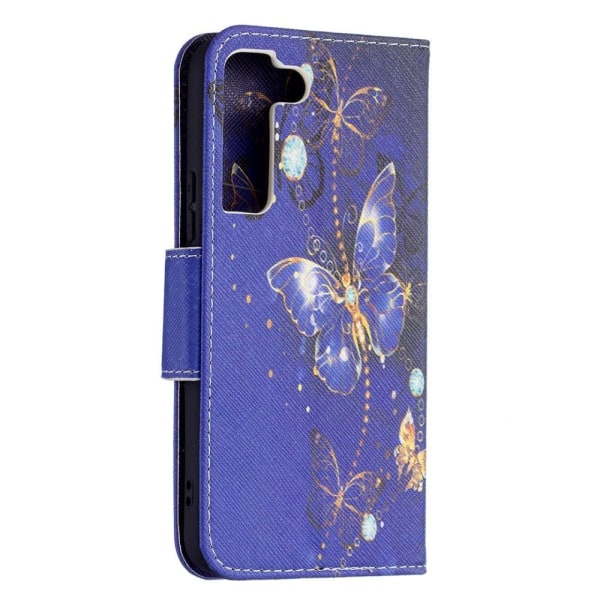 Wonderland Samsung Galaxy S22 flip kuoret - Violetti Perhosia Purple