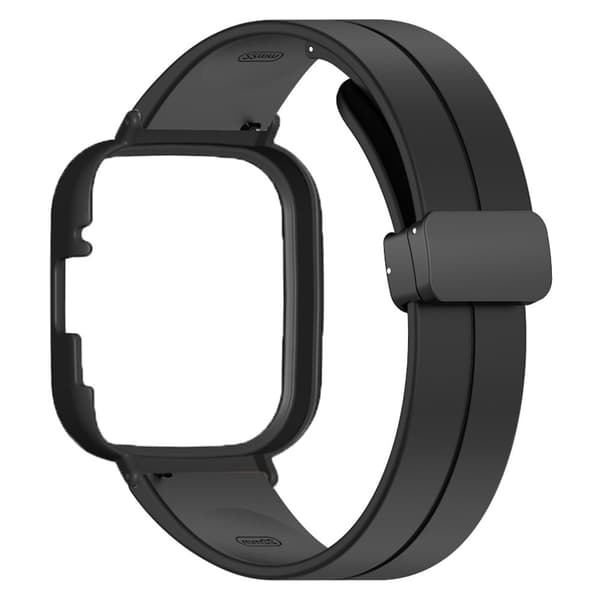 Xiaomi Redmi Watch 3 urrem Sort magnetisk spænde Silikone rem med urkasse - Sort Black