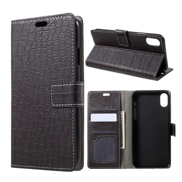 Croco iPhone Xs Max cover - Sort Black