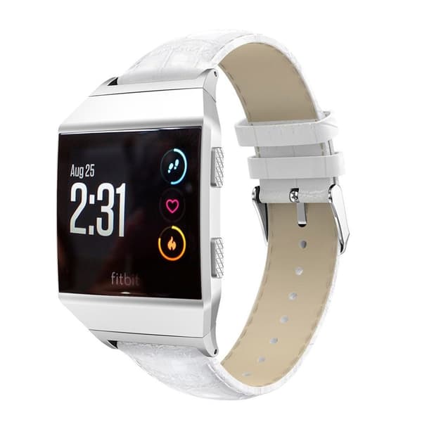 Fitbit Ionic Klokkereim laget av ekte lær - Hvit White