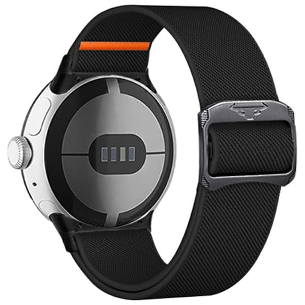 Nylonrem til Google Pixel Watch 3 41mm / Watch 2 / Pixel Watch Elastisk udskiftningsarmbånd - Sort Black