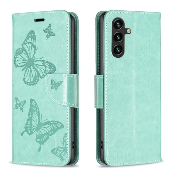 Butterfly Samsung Galaxy A35 nahkakotelo - Vihreä Green