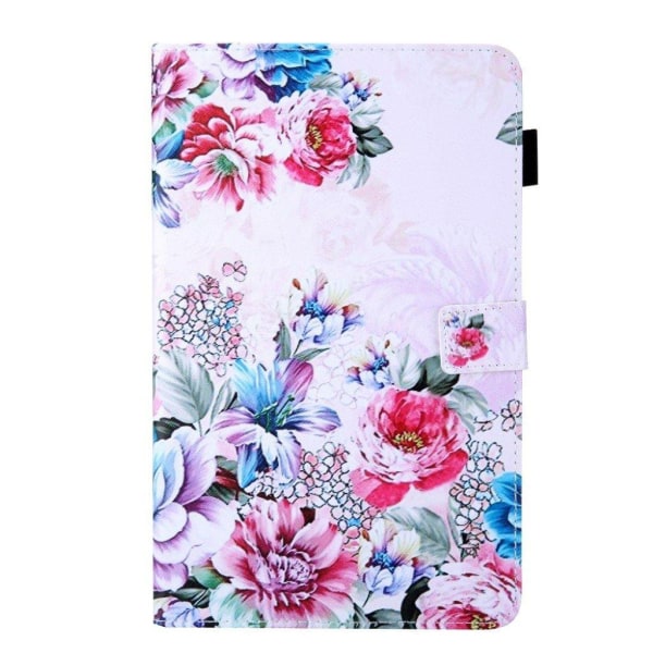 Samsung Galaxy Tab S5e mønstret og flervinklet lædercover - blom Multicolor