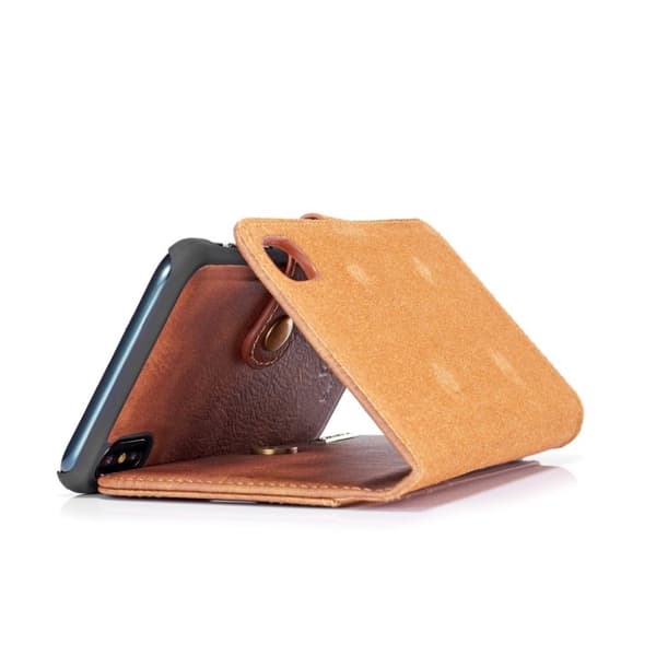 DG.MING iPhone Xs Max 2-i-1 etui med pung - Brun Brown