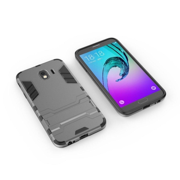 Samsung Galaxy J4 (2018) cool beskyttende kombi etui - Grå Silver grey