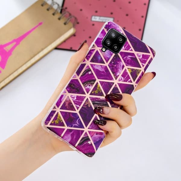 Marble Samsung Galaxy A42 5G Etui - Rose Pink