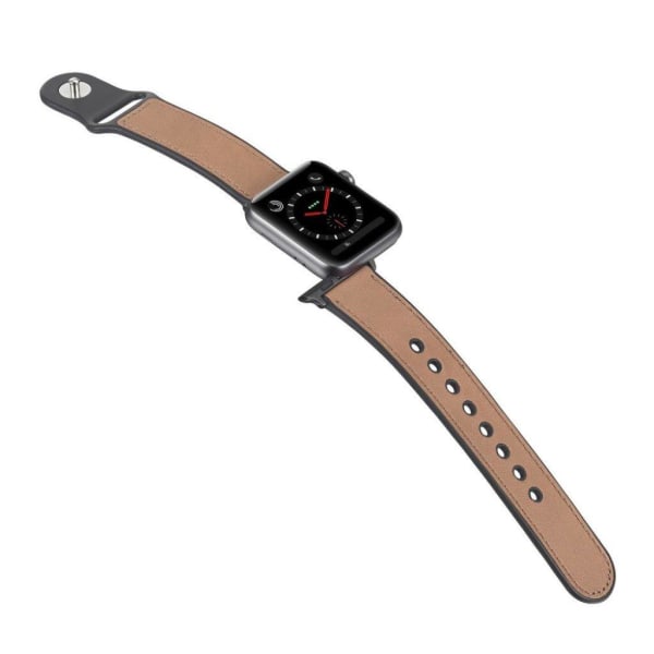 Apple Watch Series 6 / 5 40mm tyylikäs nahkakellon ranneke - Vaalean Ruskea Brown