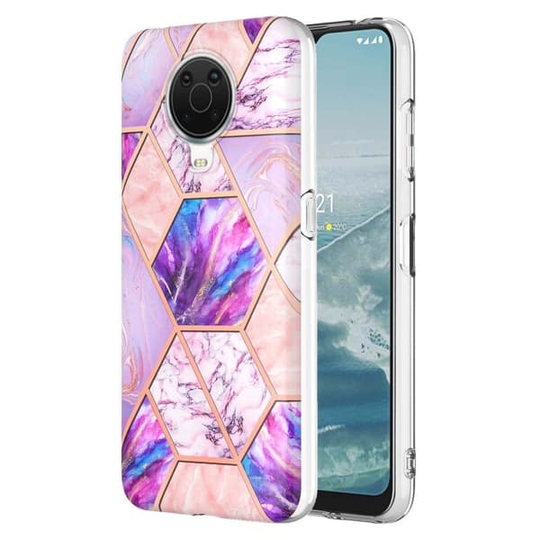 Marmordesign Nokia G20 / Nokia G10 deksel - Lyselilla Purple