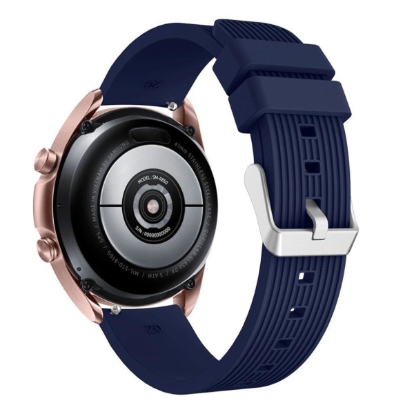 Samsung Galaxy Watch 3 (41mm) silikoninen kellonauha - Keskiyön Sininen Blue