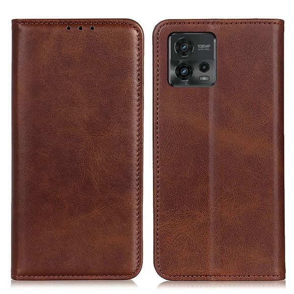 Flip Etui med Pung i Ekte Lær til Motorola Moto G72 - Kaffe Brown
