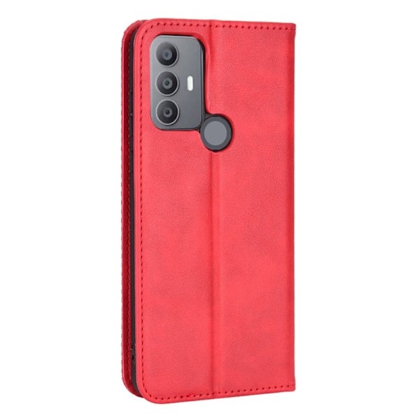 Bofink Vintage TCL 30 SE / TCL 30E / TCL 306 / TCL 305 / Sharp Aquos V6 / Sharp Aquos V6 Plus nahkakotelo - Punainen Red