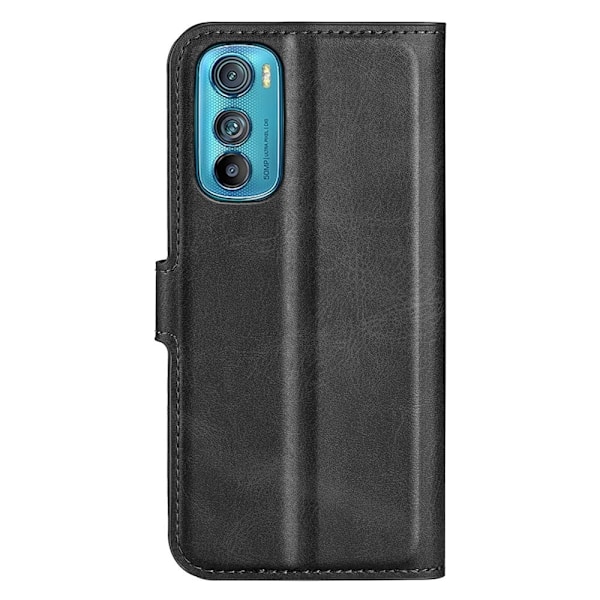 Hållbart konstläder Motorola Edge 30 fodral med plånbok - Svart Svart