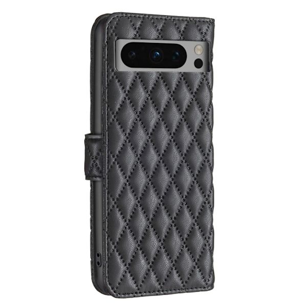 Rombemønster, matt flip-deksel for Google Pixel 8 Pro - Svart Black
