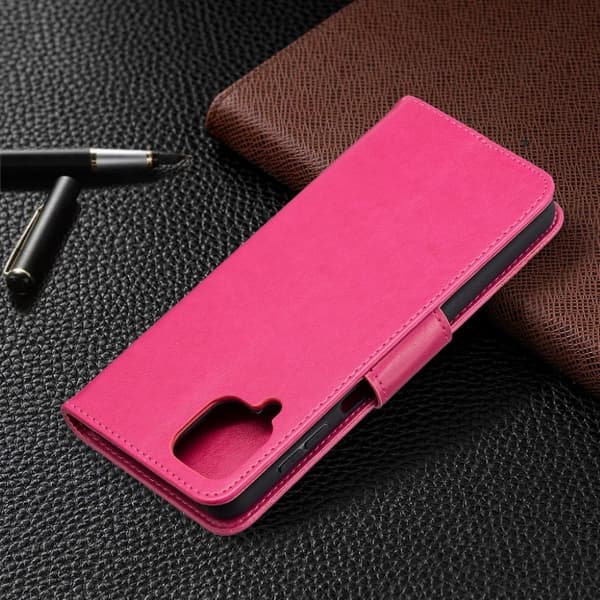 Butterfly Samsung Galaxy A12 5G nahkakotelo - Ruusu Pink