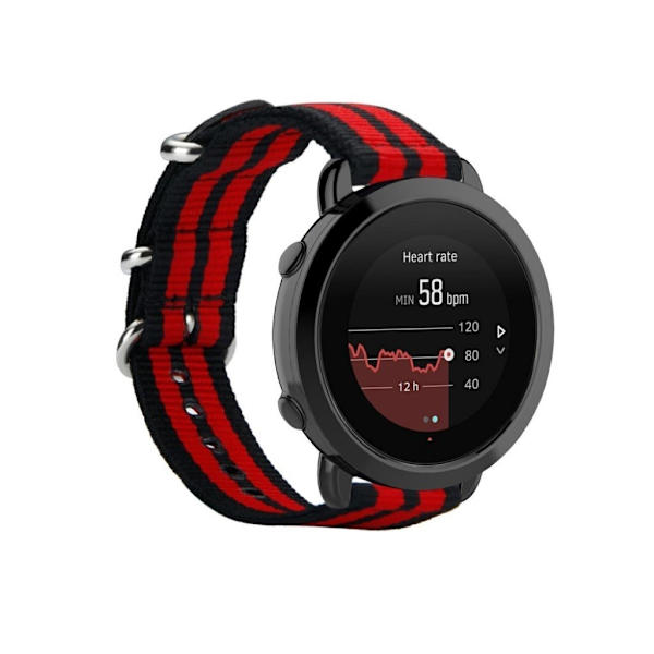Suunto 3 urrem i nylon - Sort / Rød / Sort / Rød / Sort Red