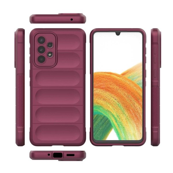 Pehmeä kahva muotoiltu kuori Samsung Galaxy A33 5G - Viininpunainen Red