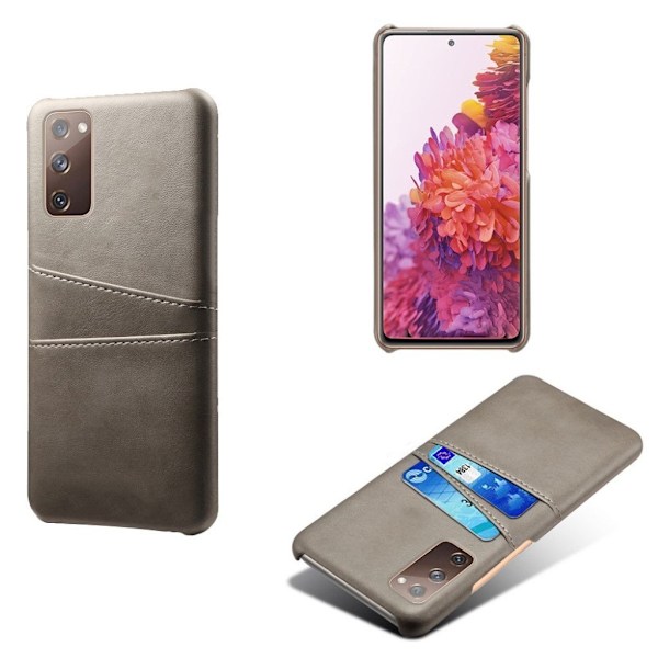 Samsung Galaxy S20 FE 5G / Samsung Galaxy S20 FE skal med korthållare - Silver/Grå Silvergrå