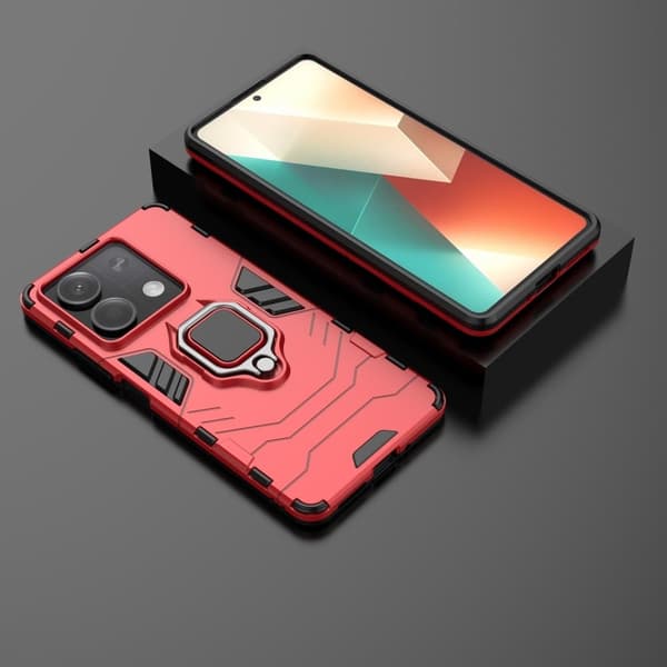 Iskunkestävä Xiaomi Redmi Note 13 5G  Panther-kuoret - Punainen Red
