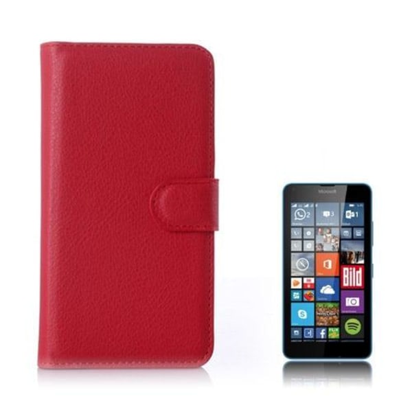 Moen Microsoft Lumia 640 Læder Etui med Kortholder - Rød Red