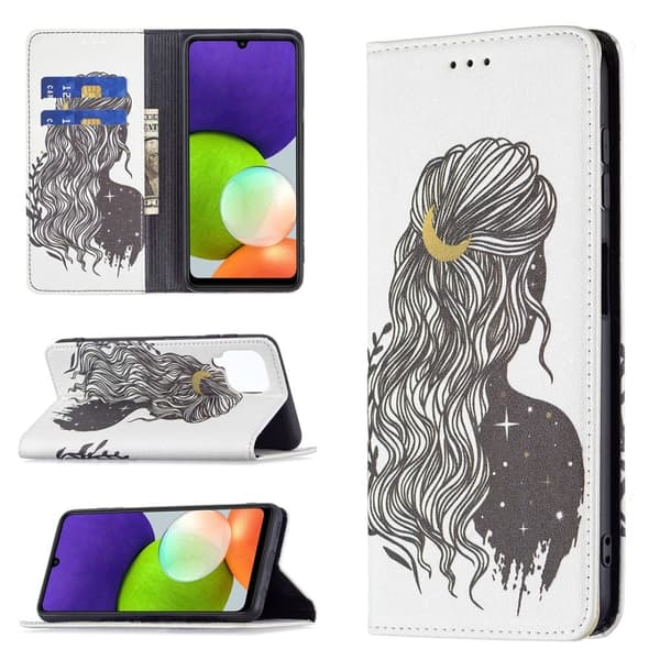 Wonderland Samsung Galaxy A22 4G Flip Etui - Pige White