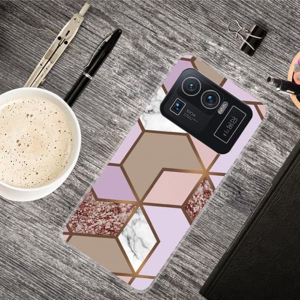 Marble Xiaomi Mi 11 Ultra Etui - Golden Lush Tile Multicolor