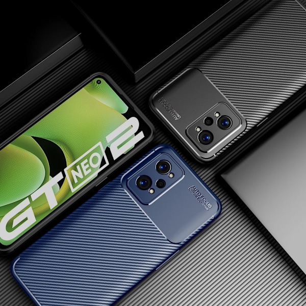 Carbon Shield Realme Gt Neo 3t / Gt Neo2 / Gt2 Etui - Blå Blue