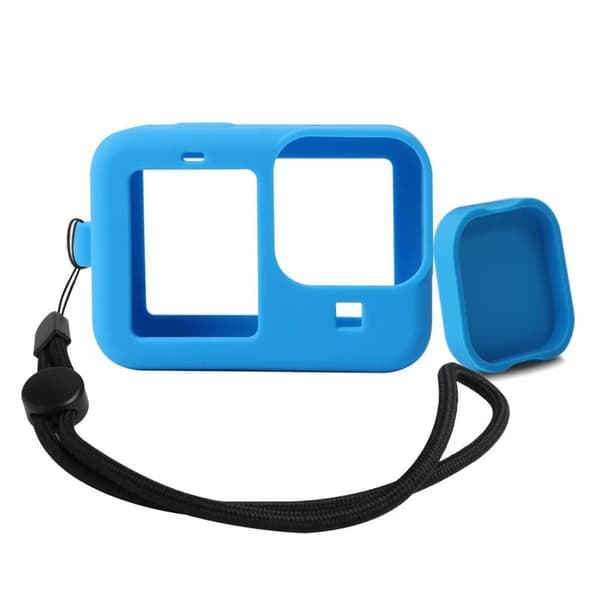 GoPro Hero 9 silikone etui with lens cap - blå Blue