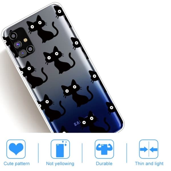 Deco Samsung Galaxy M31s skal - Katt Svart
