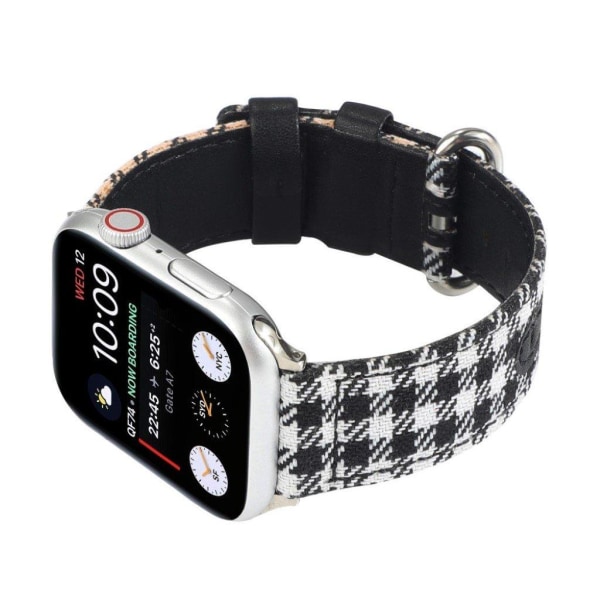 Apple Watch Series 6 / 5 44mm plaid nylon watch band - Black / W Vit