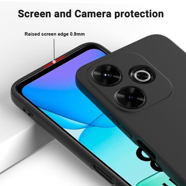 Matte Liquid Xiaomi Redmi Note 13R / Xiaomi Redmi 13 / Xiaomi Poco M6 silikone cover - Sort Black