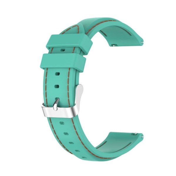 22mm Universal simple color knitted silicone watch strap - Green Green