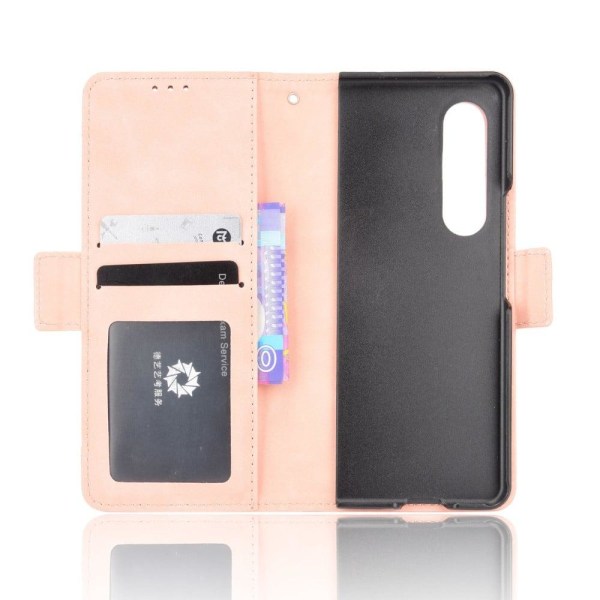 Modernt Samsung Galaxy Z Fold3 5G fodral med plånbok - Rosa Rosa