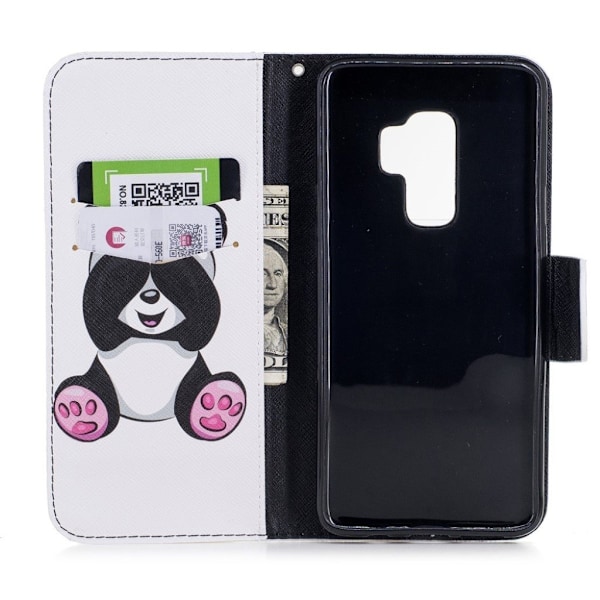 Samsung Galaxy S9 Plus Etui laget av kunstlær og silikon - Søt panda Multicolor