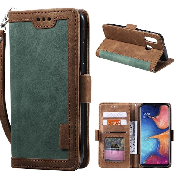 Suburbian läder Samsung Galaxy A20e fodral - Grön Grön