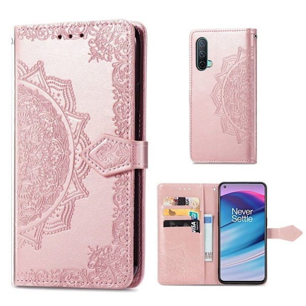 Mandala läder OnePlus Nord CE 5G fodral - Rosa Rosa