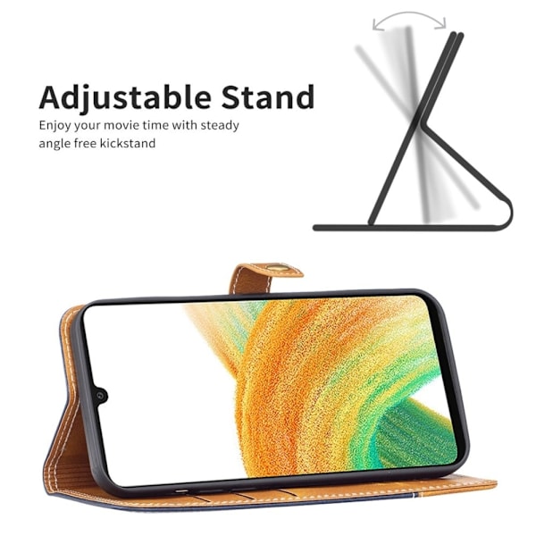 BINFEN tvåfärgat läder Samsung Galaxy A41 fodral - Blå Blå
