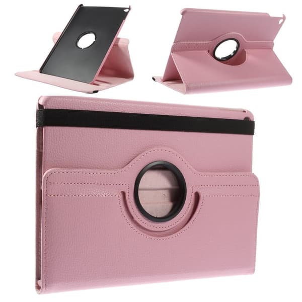 Läderfodral i litchi-kornstil för iPad Air 2 - Rosa Rosa